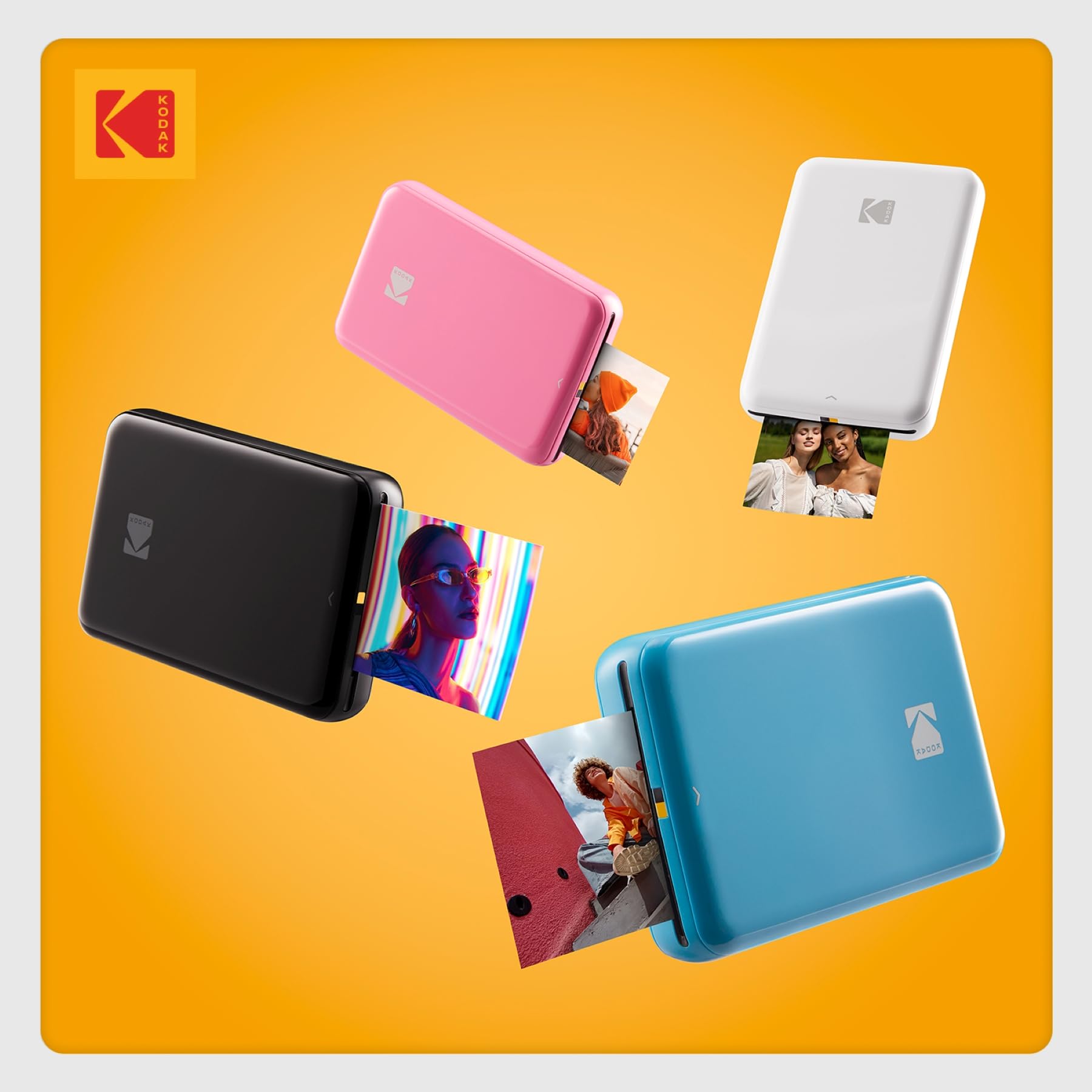 KODAK Step Instant Smartphone Photo Printer, Portable Mini Color Wireless Mobile Printer, Zink 2x3” (5.1x7.5 cm) Sticky-Back Photos, Bluetooth Compatible with iOS & Android Devices, Editing App, White