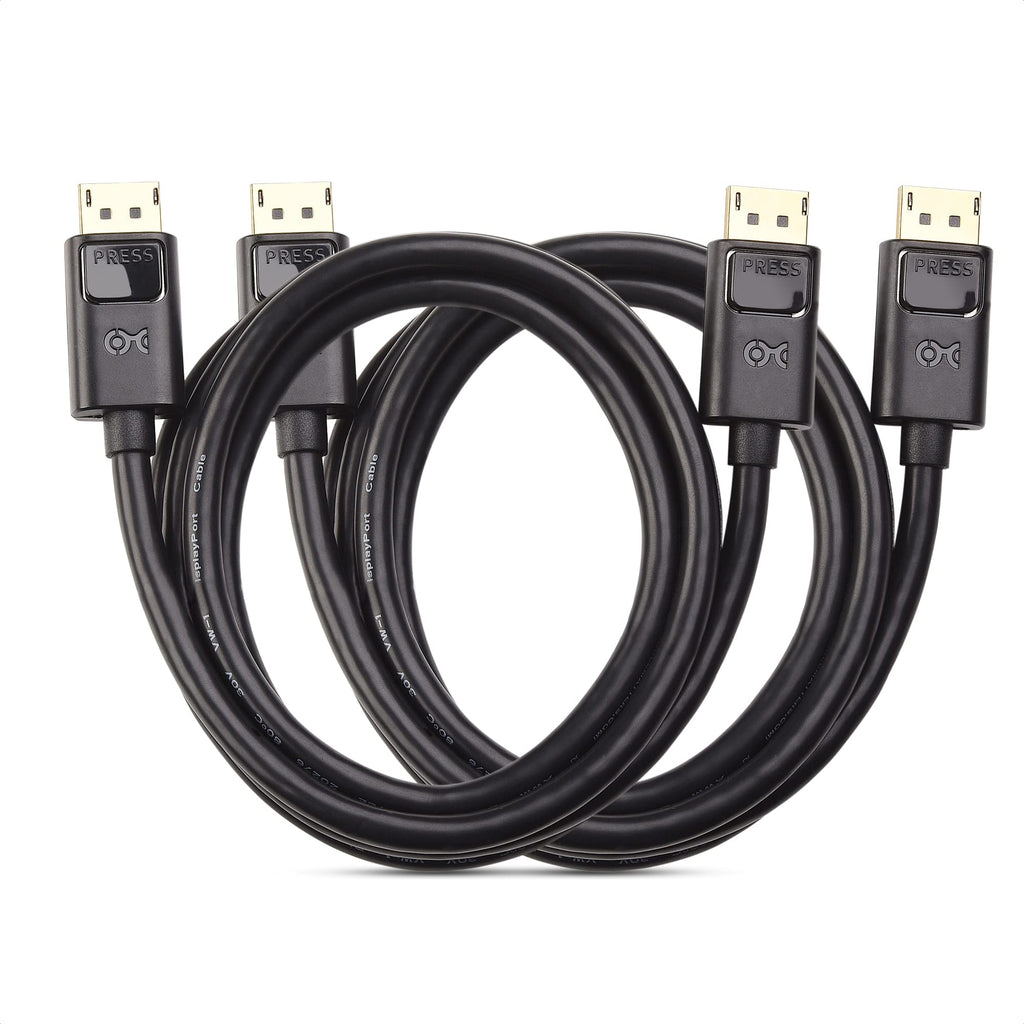 Cable Matters 2-Pack, Gold Plated DisplayPort to DisplayPort Cable 6 Feet - 4K Resolution Ready
