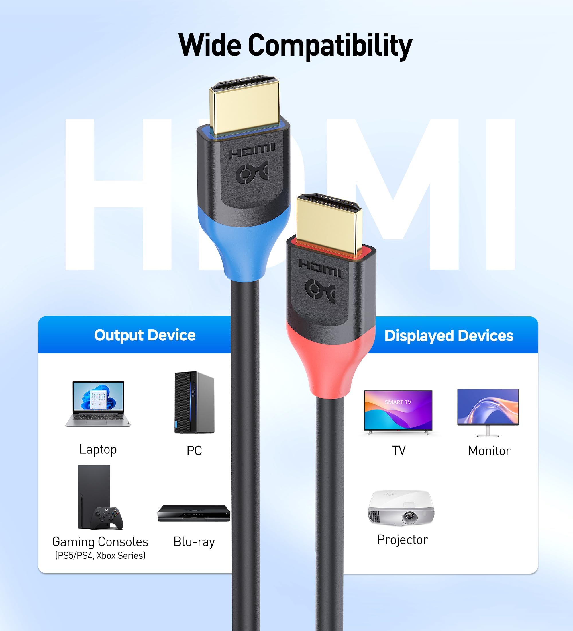Cable Matters [Ultra High Speed HDMI Certified] 2-Pack 48Gbps 8K HDMI Cable 9.8 ft / 3m with 8K@60Hz, 4K@240Hz and HDR Support for PS5, Xbox Series X/S, RTX3080/3090, RX 6800/6900, Apple TV, and More