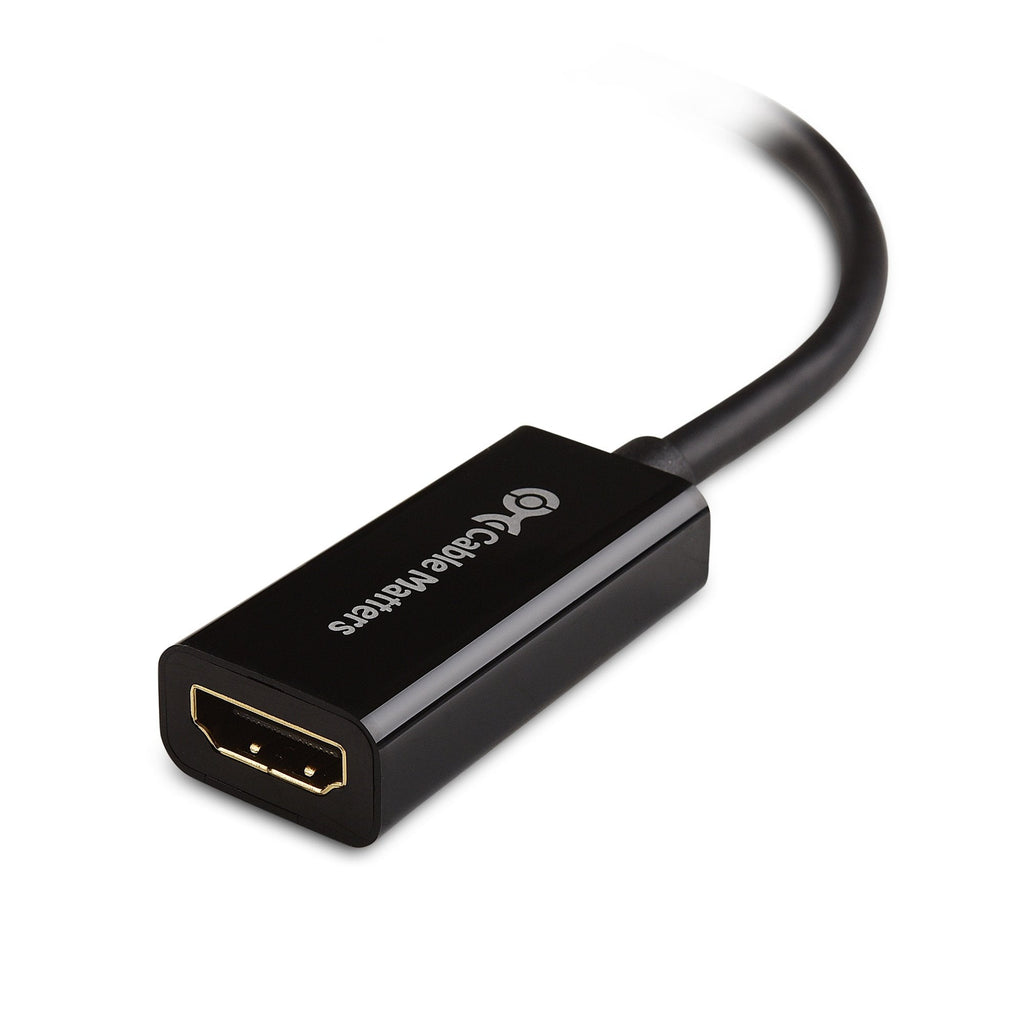 Cable Matters 4K Mini DisplayPort to HDMI 4K Adapter (Mini DP to HDMI Adapter) in Black - Thunderbolt | Thunderbolt 2 Port Compatible