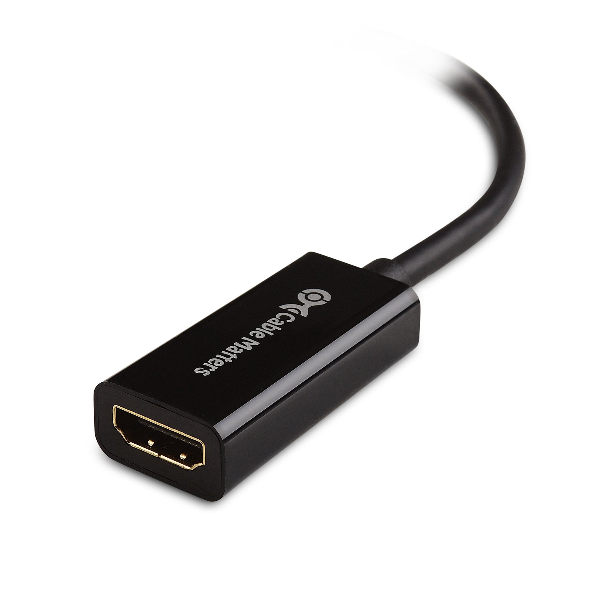 Cable Matters 4K Mini DisplayPort to HDMI 4K Adapter (Mini DP to HDMI Adapter) in Black - Thunderbolt | Thunderbolt 2 Port Compatible