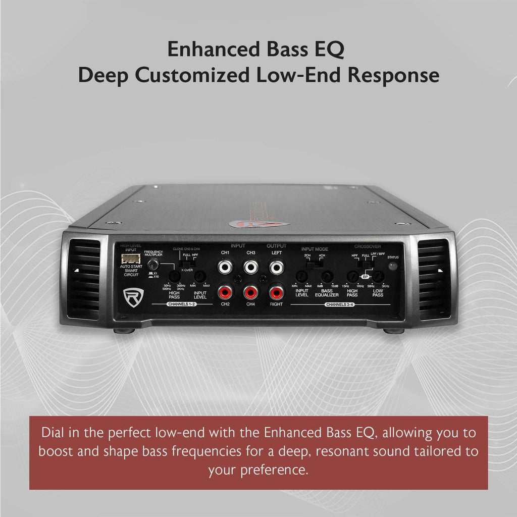 Rockville RXA-F2 2400 Watt Peak / 1200w RMS 4 Channel Amplifier Car Stereo Amp