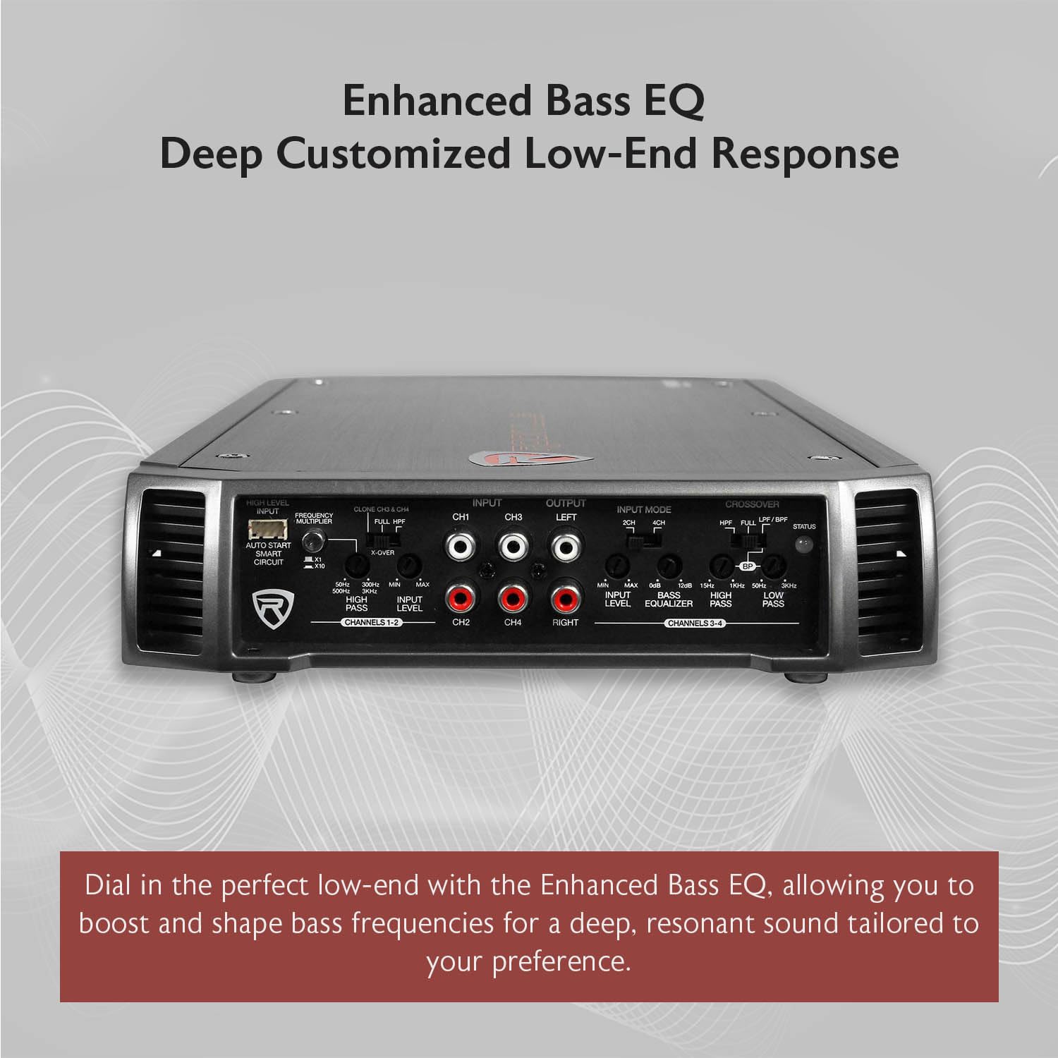 Rockville RXA-F2 2400 Watt Peak / 1200w RMS 4 Channel Amplifier Car Stereo Amp