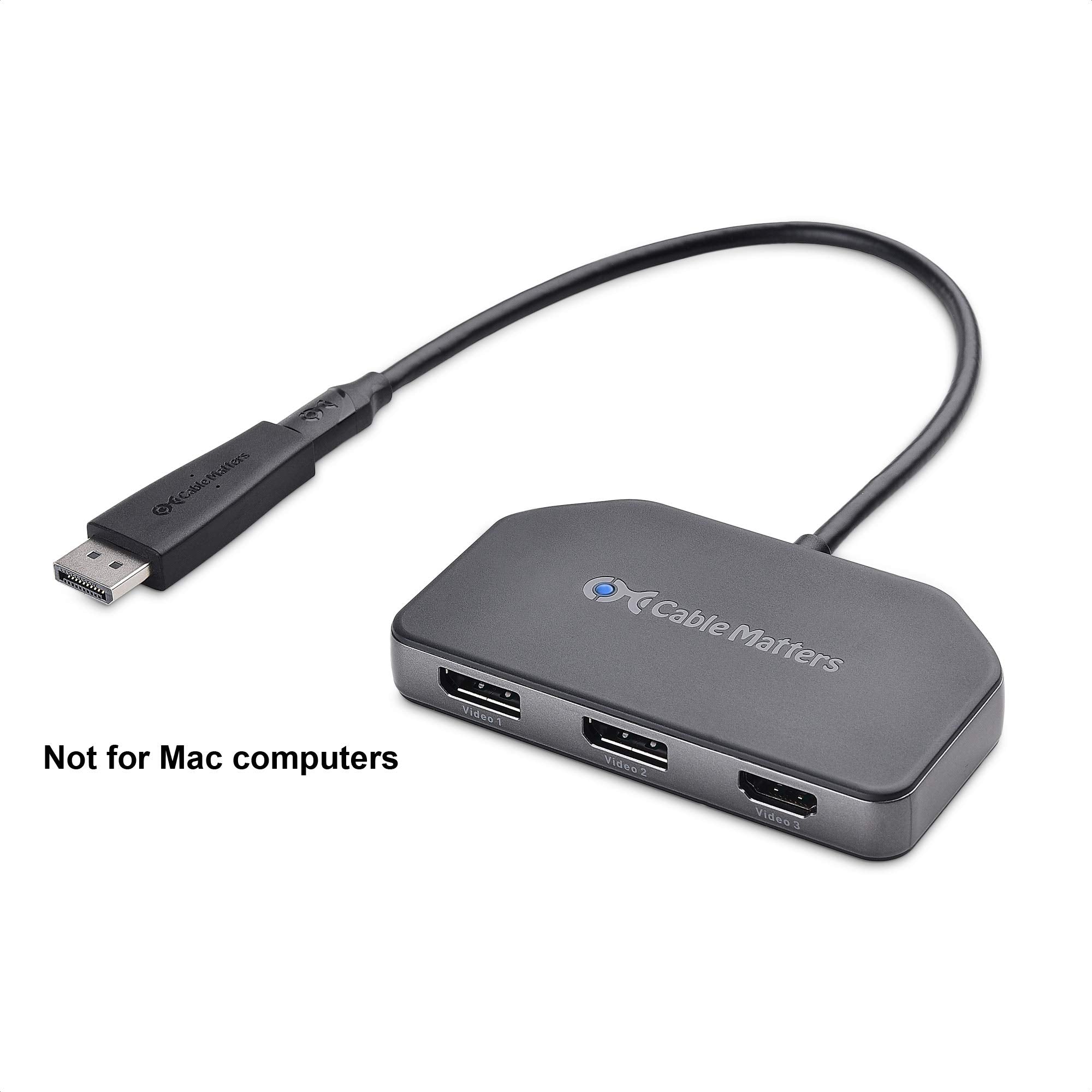 Cable Matters Triple 4K DisplayPort Splitter (Mini DisplayPort Hub) with 8K DisplayPort 1.4 and 4K HDMI for Windows, NOT Compatible with macOS