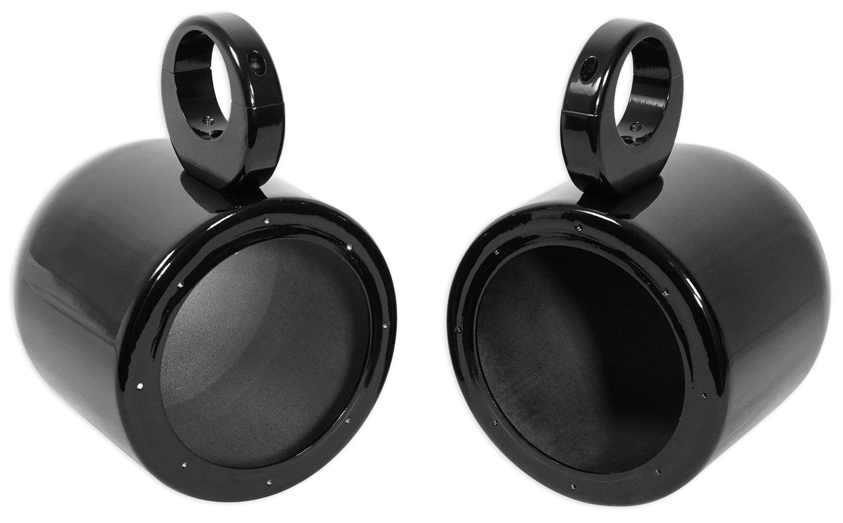 Pair Rockville MAC65B 6.5" Aluminum Wakeboard Tower Speaker Pod Enclosures, Black