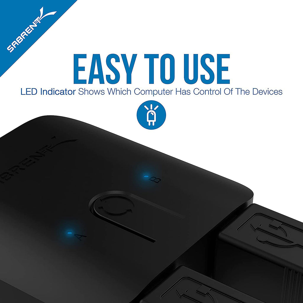Sabrent USB 3.0 Sharing Switch for Multiple Computers and Peripherals LED Device Indicators (USB-SW30)