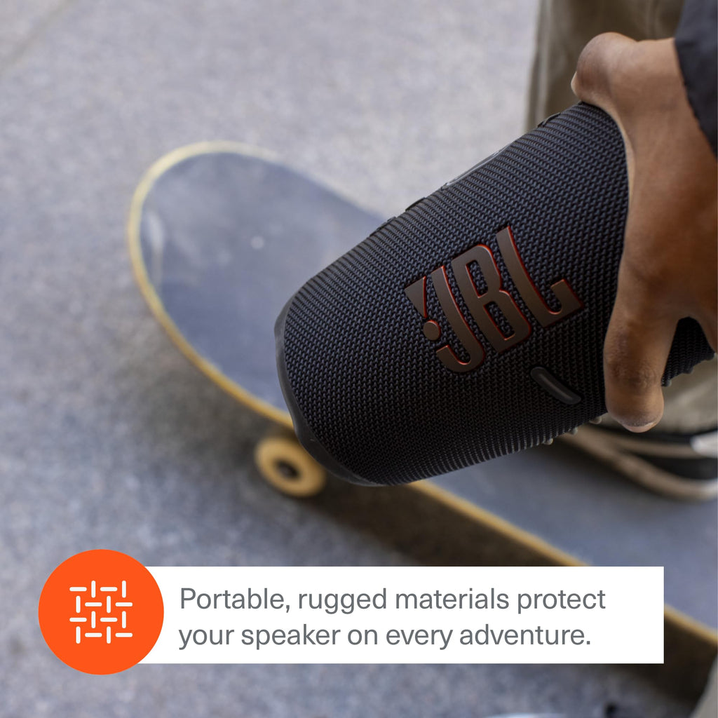 JBL Charge 5 Portable Waterproof Wireless Bluetooth Speaker Bundle with divvi! Protective Hardshell Case - Teal