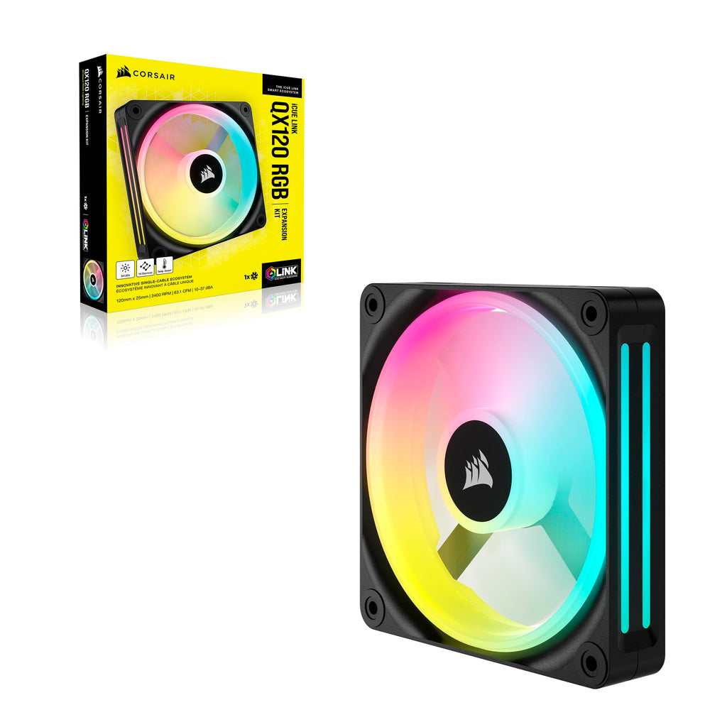 Corsair iCUE LINK QX120 RGB 120mm Magnetic Dome RGB Single Fan - Black