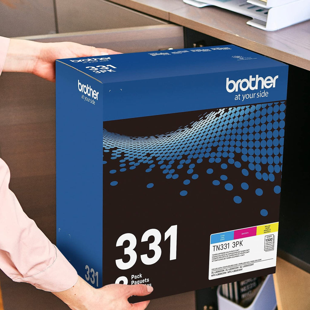 BROTHER Genuine Standard-Yield Color Toner Cartridge Three Pack TN331 3PK -Includes one Cartridge Each of Cyan, Magenta & Yellow Toner