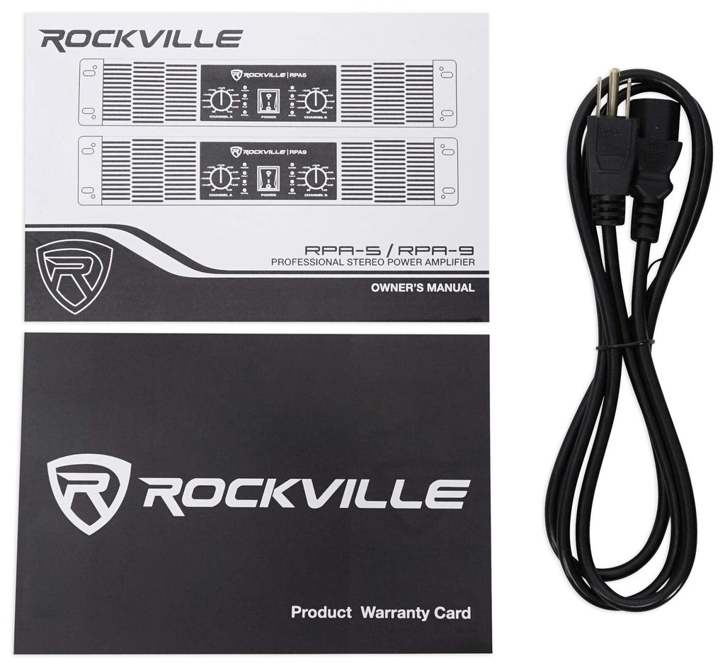 Rockville RPA5 1000 Watt Peak / 500w RMS 2 Channel Power Amplifier Pro/DJ Amp
