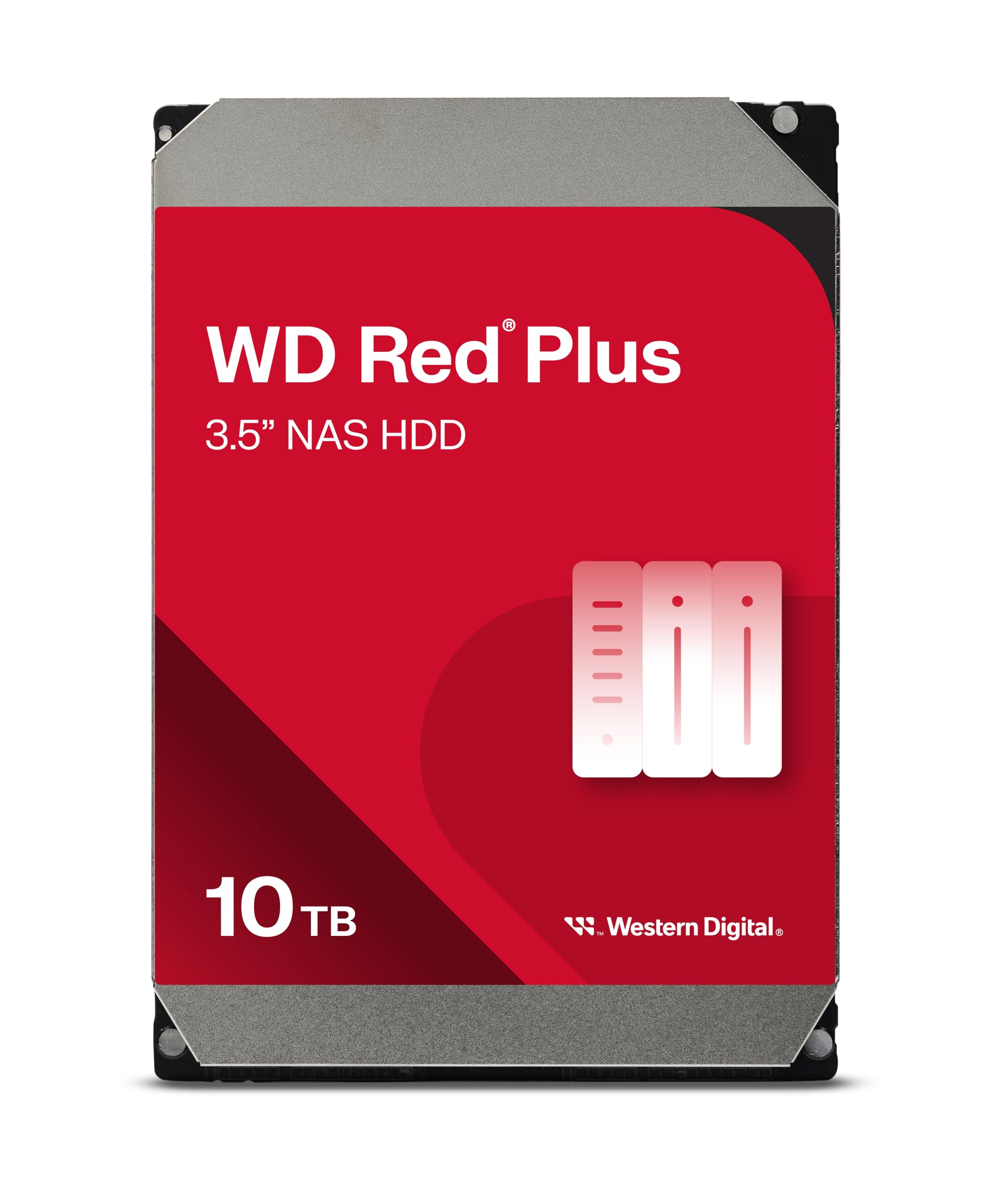WD Red Plus 10TB NAS 3.5" Internal Hard Drive - 7200 RPM, SATA 6Gb/s, CMR, 256MB Cache
