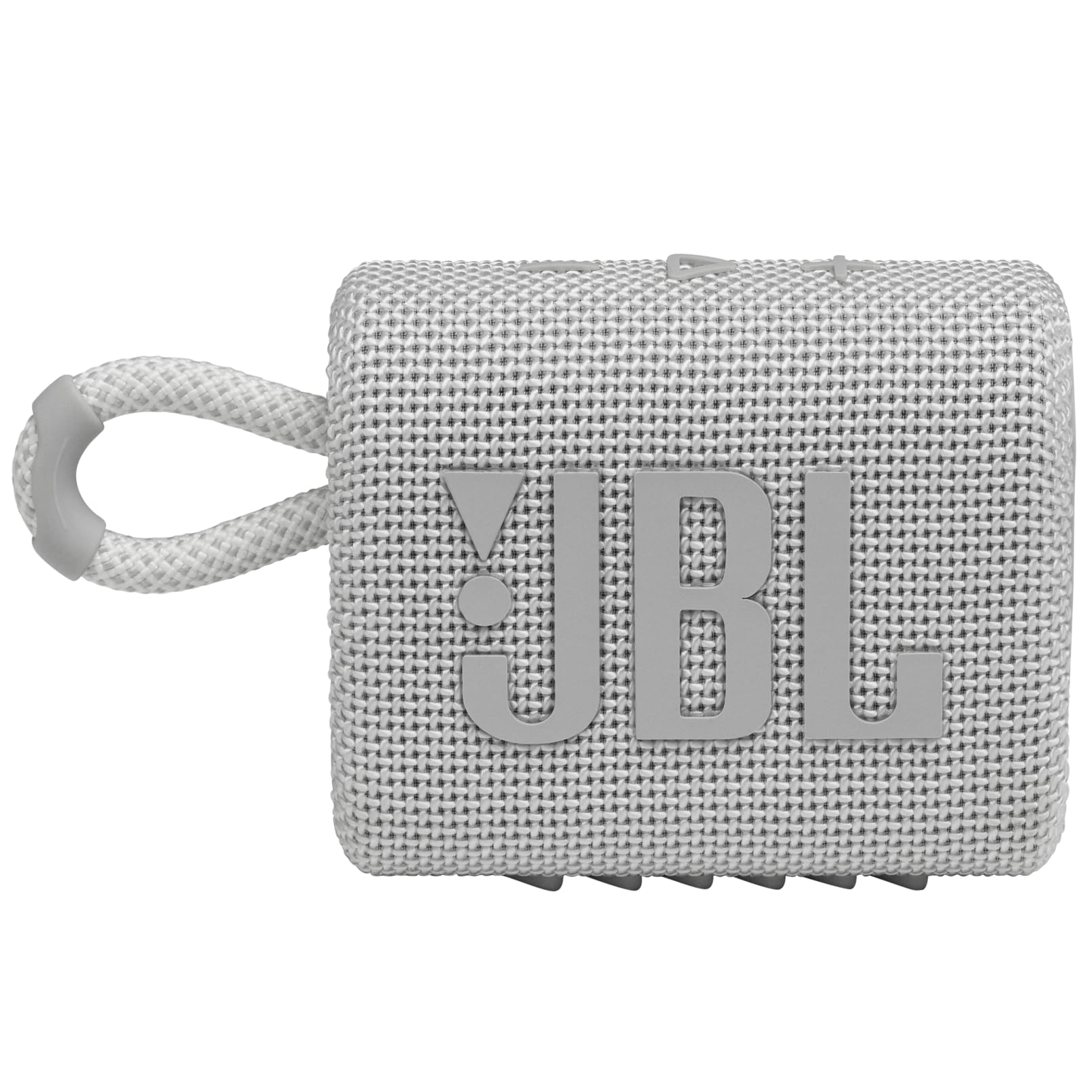 JBL GO 3 Small Bluetooth - Waterproof, Portable Speaker for on the Go - Up to 5h Playback Time with Just One Battery Charge - White