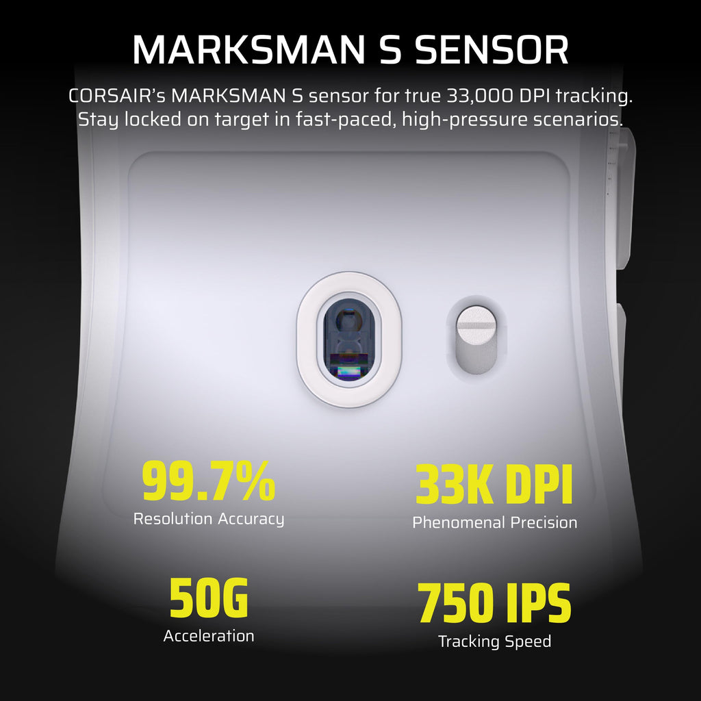 Corsair Sabre v2 PRO Ultralight Wireless FPS Gaming Mouse - 33,000 DPI, Weight 36 g, Hyper-Polling 8000 Hz, Mechanical Switches, Wireless Battery Life Up To 70 Hours