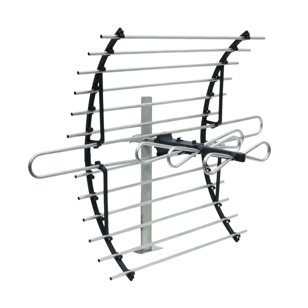 GE Attic Mount TV Antenna, Long Range Antenna, Supports 4K 1080P Digital HDTV VHF UHF, Indoor Directional Antenna, Mounting Pole Included, Out of Sight Compact Design, 33692