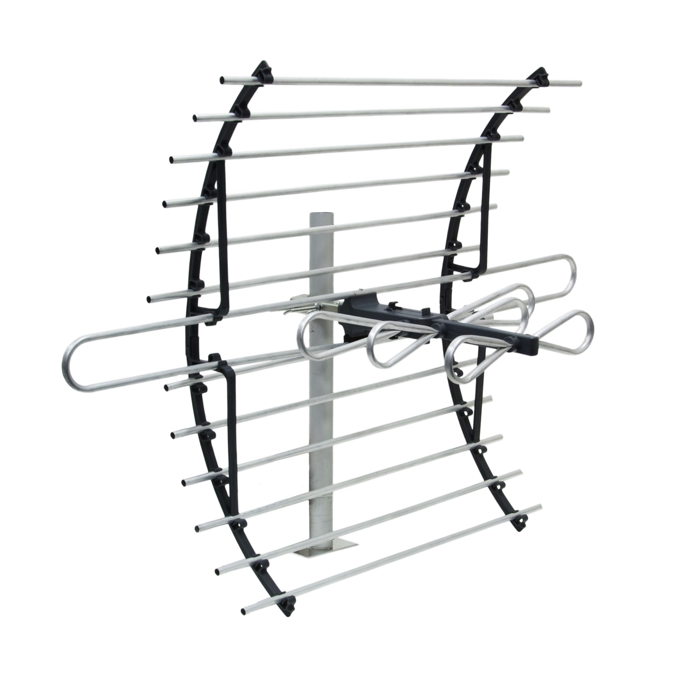 GE Attic Mount TV Antenna, Long Range Antenna, Supports 4K 1080P Digital HDTV VHF UHF, Indoor Directional Antenna, Mounting Pole Included, Out of Sight Compact Design, 33692