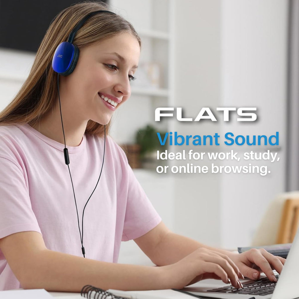 JVC HAS160A Flat Headphones - Blue