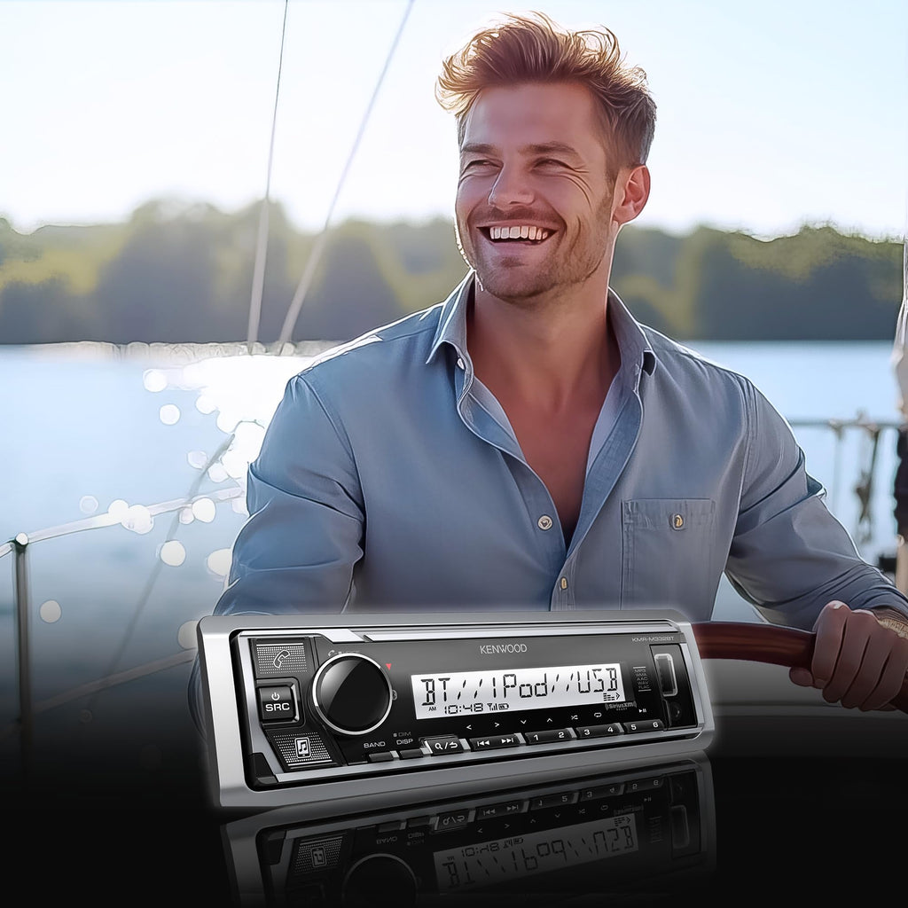 Kenwood KMR-M328BT Marine Digital Media Receiver with Alexa and Built in Bluetooth (Does NOT Play Cd's)