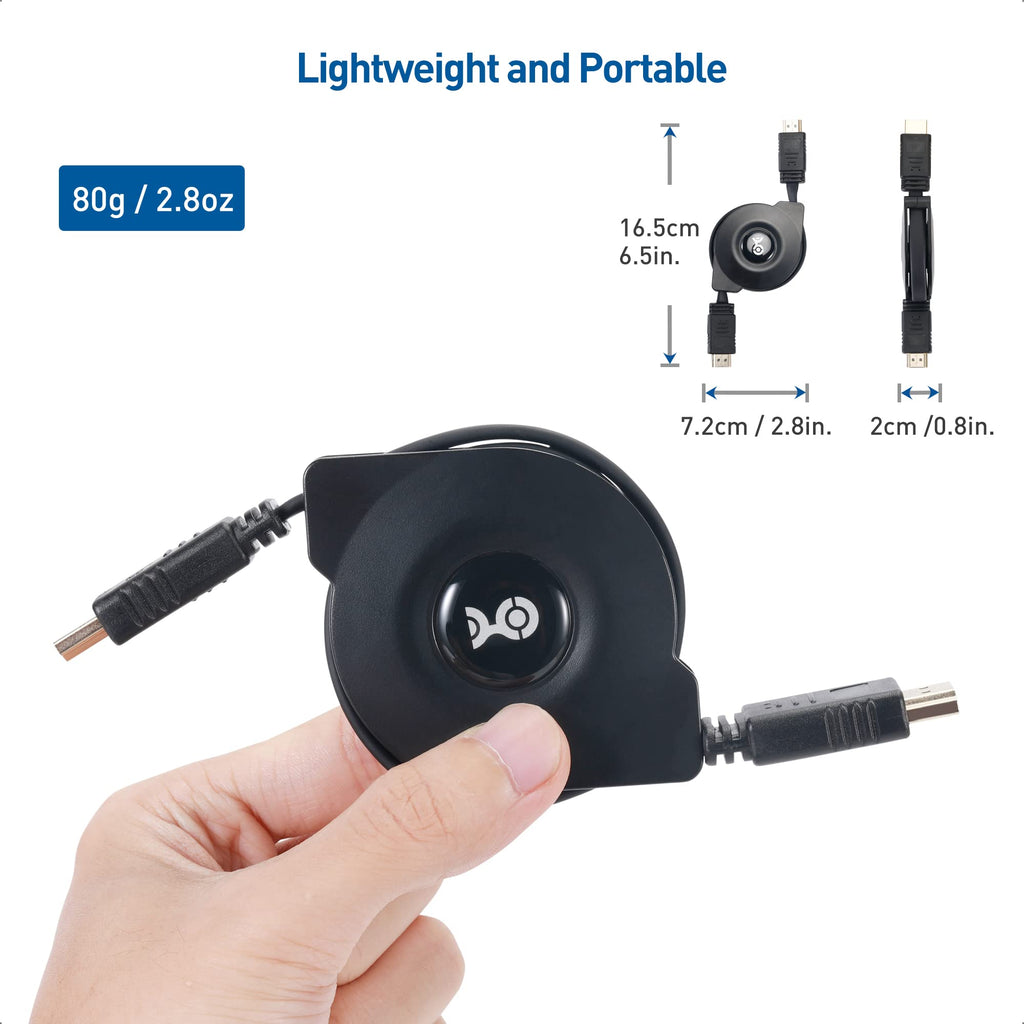 Cable Matters 8K 60Hz / 4K 240Hz Retractable HDMI Cable with HDR Support - 3.3 Feet