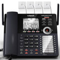 VTech AM18447 Main Console 4-Line Small Business Phone System - Expandable to 10 Stations, Digital Answering Machine, Auto Attendant, Intercom & Custom Music on Hold, Black