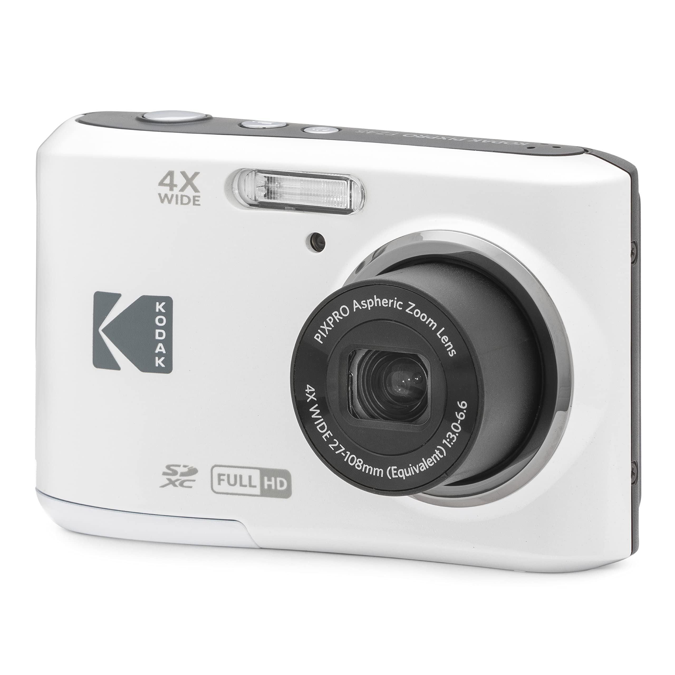 KODAK Pixpro FZ45 – 16.44 Megapixel Compact Digital Camera, 4x Optical Zoom, 2.7-inch LCD Screen, 720p HD Video Recording, AA Battery Included – White