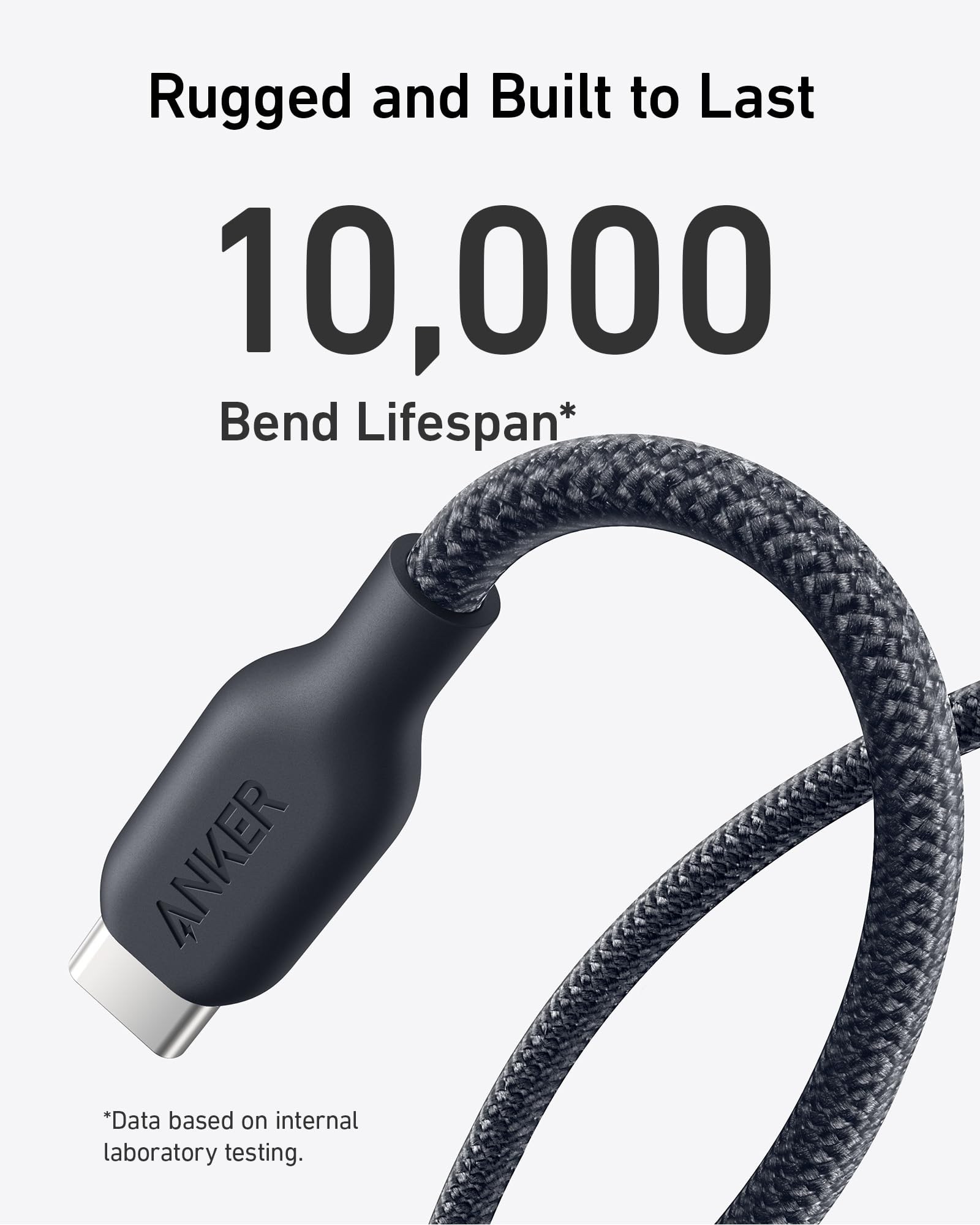 Anker 543 USB C to USB C Cable (240W, 10ft), USB 2.0 Bio-Nylon Charging Cable for MacBook Pro, iPhone 17/16/15, iPad Pro, Samsung Galaxy,and More(Phantom Black)