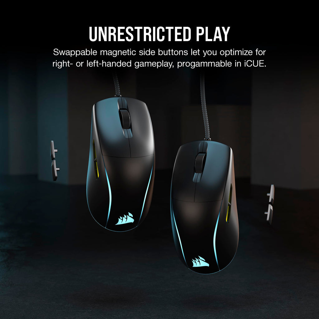 Corsair M75 Wired RGB Lightweight FPS Gaming Mouse � 26,000 DPI � Swappable Side Buttons � PC � Black