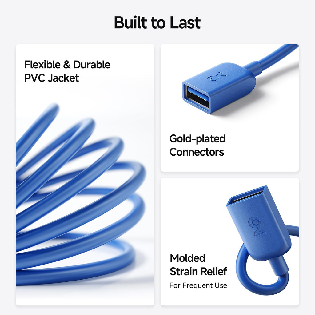 Cable Matters USB Extension Cable (USB 3.0 Extension Cable) in Blue 10 Feet - Available 3FT - 10FT in Length