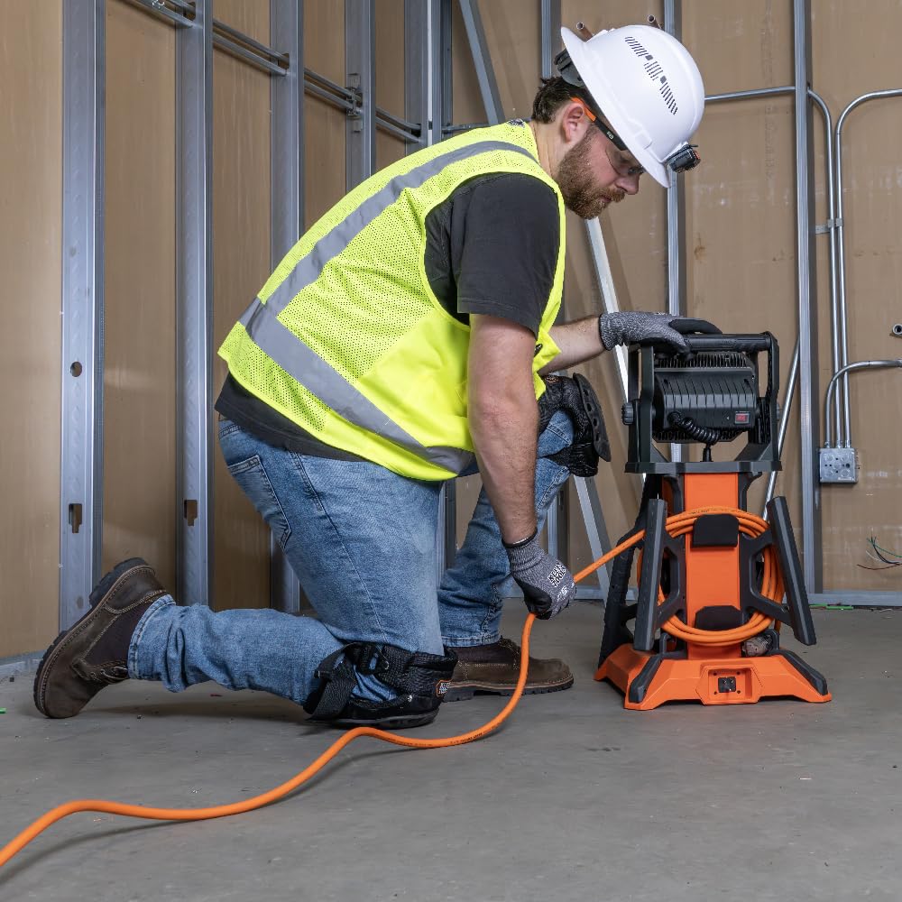 Klein Tools EXC2515 12/3 25-Foot Heavy-Duty Extension Cord with Lighted Ends, 3-Prong, 15A/125V/1875W, Indoor/Outdoor, High Visibility Orange