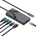 SABRENT USB C Dock (6-in-1) Lightning Fast Ethernet 2.5Gbps, USB 4 Hub 10Gbps Laptop Dock Charger 100W PD 3.0, USB C Hub with HDMI 2.1 Supporting 8K@60Hz/4K@144Hz (DSC enabled) Monitors, (HB-U4HP)