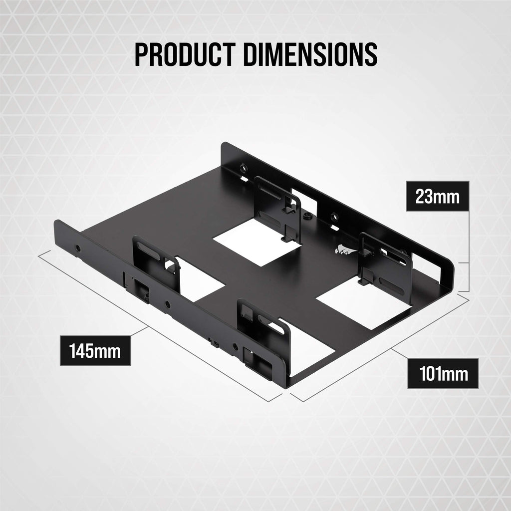 Corsair Dual SSD Mounting Bracket (3.5� Internal Drive Bay to 2.5", Easy Installation) Black