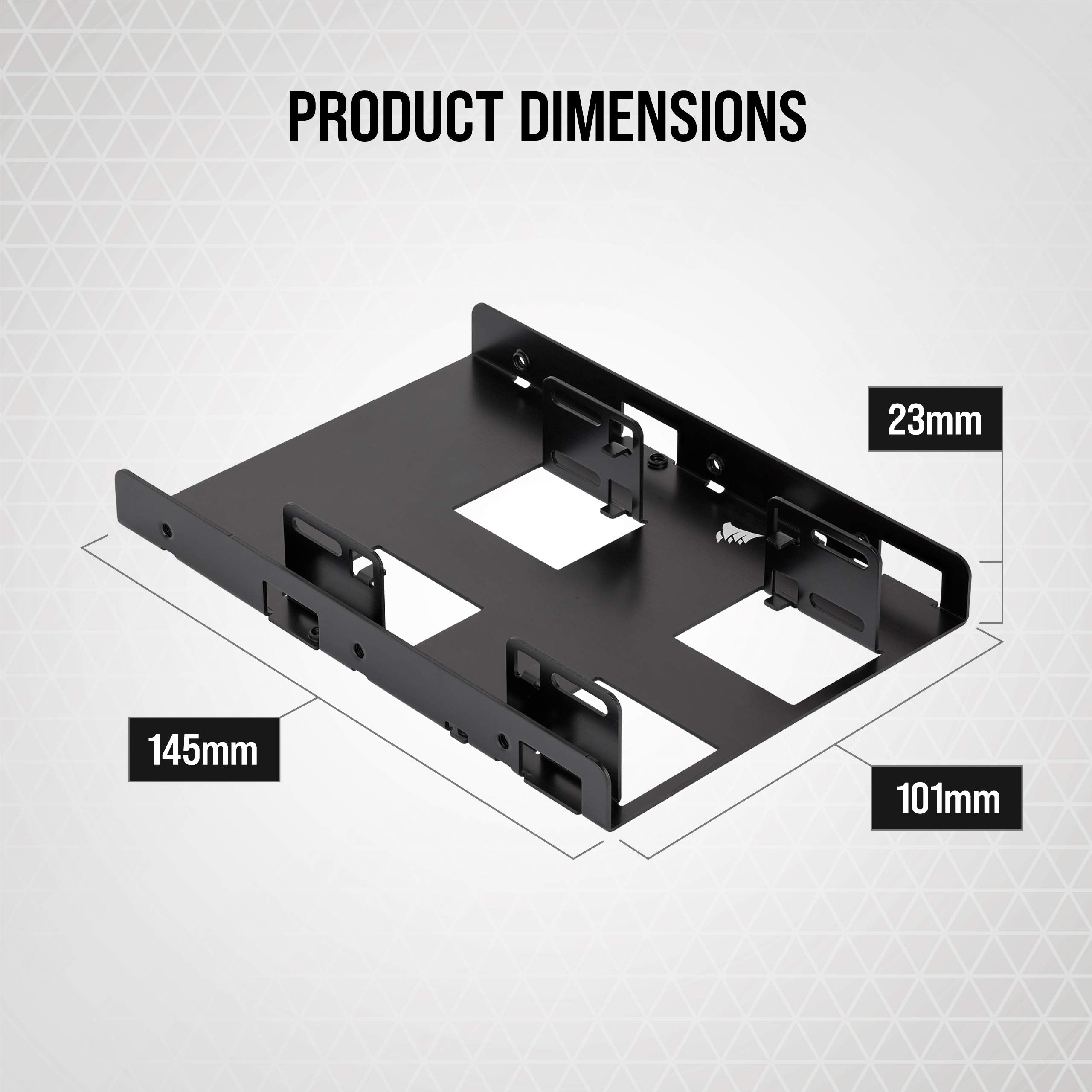 Corsair Dual SSD Mounting Bracket (3.5� Internal Drive Bay to 2.5", Easy Installation) Black