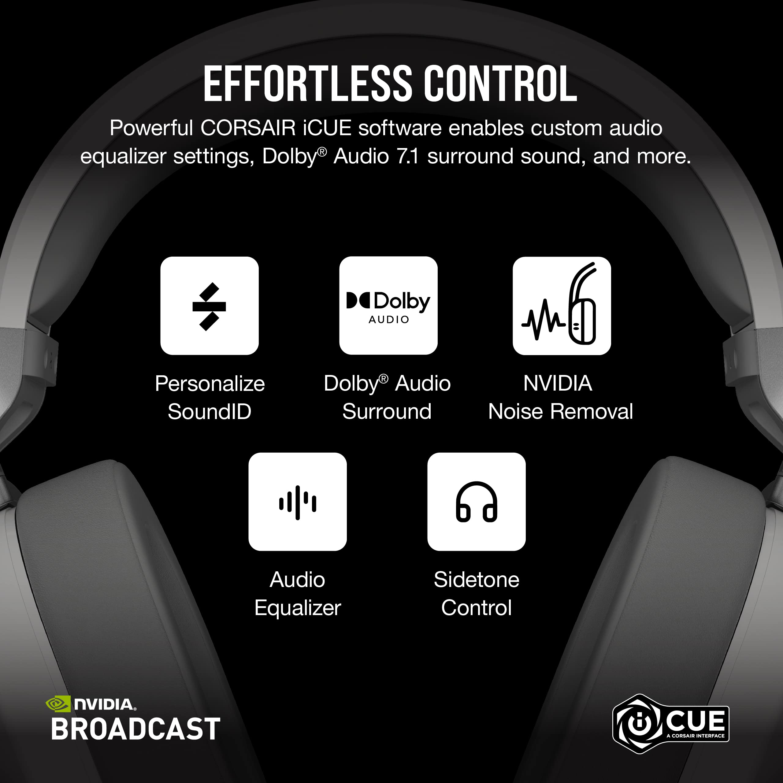 Corsair HS65 Wireless Multiplatform Bluetooth Gaming Headset - Dolby 7.1 Surround Sound - Omnidirectional Microphone - iCUE - PC, Mac, PS5, PS4, Nintendo Switch, Mobile - White