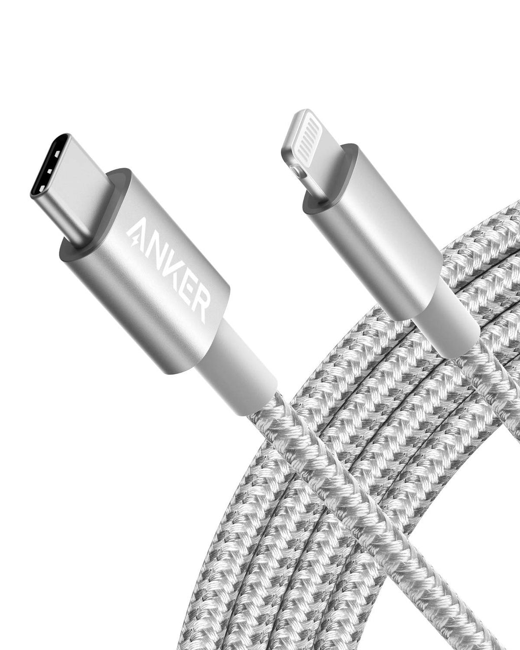 Anker New Nylon USB C to Lightning Cable, Apple MFi Certified for iPhone 14 Series, and More (6FT,Silver)