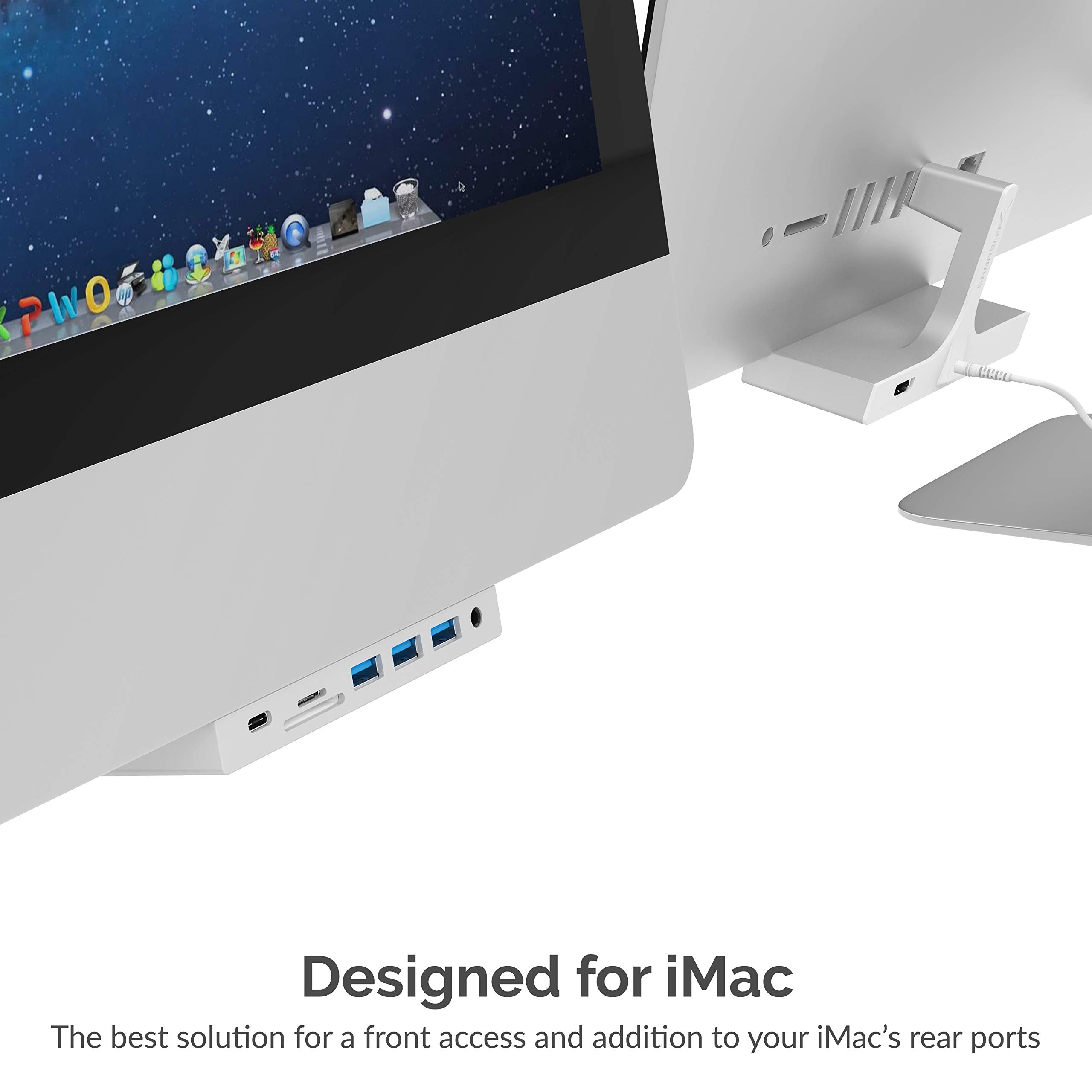 SABRENT Mac Docking Station Memory Card Reader, USB C Hub, 4K HDMI Port, 3.5 Audio Jack, SD MicroSD Card Reader, Super fast 5Gbps USB Ports for iMac - 2017 & Up (HB-SIMC)