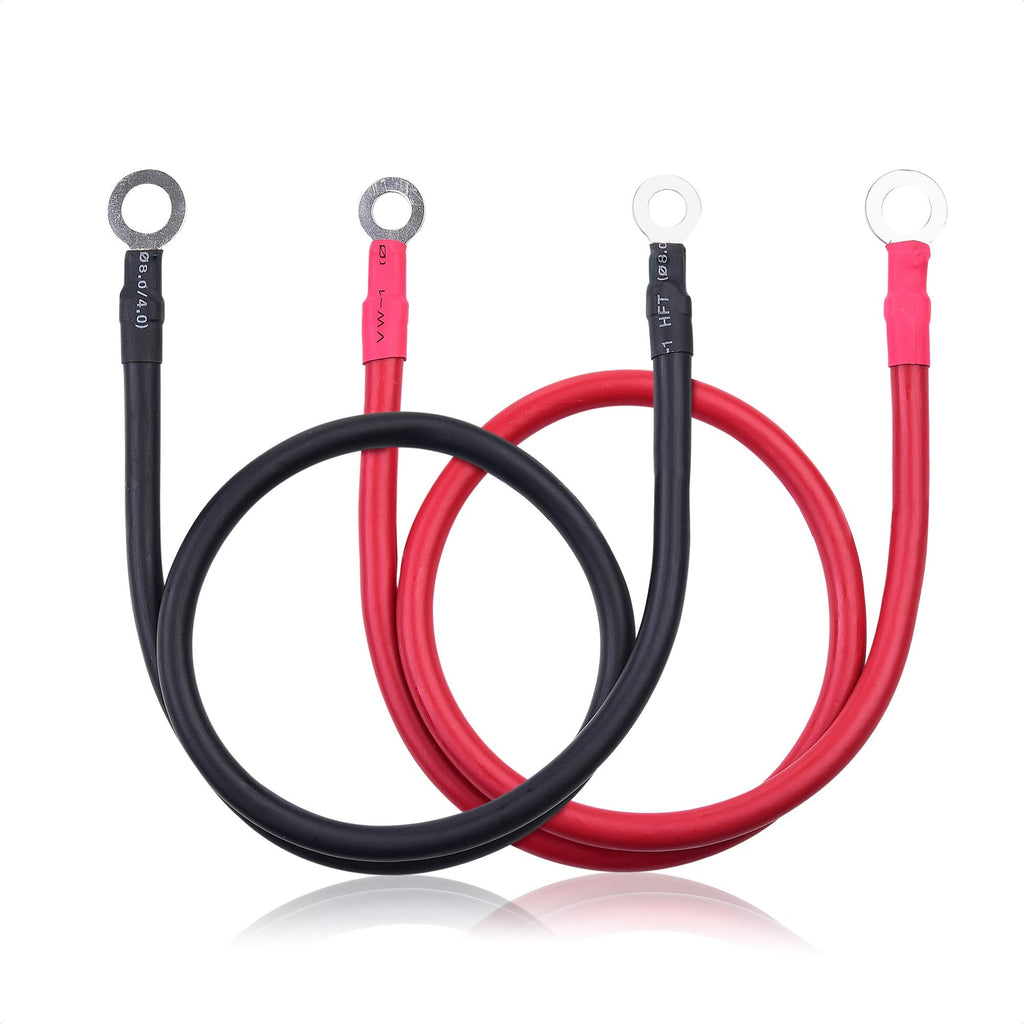 Cable Matters 5 Gauge Battery Cable Inverter Power Cable with Oxygen-Free Copper 2 Feet - Black + Red 2 Piece Set