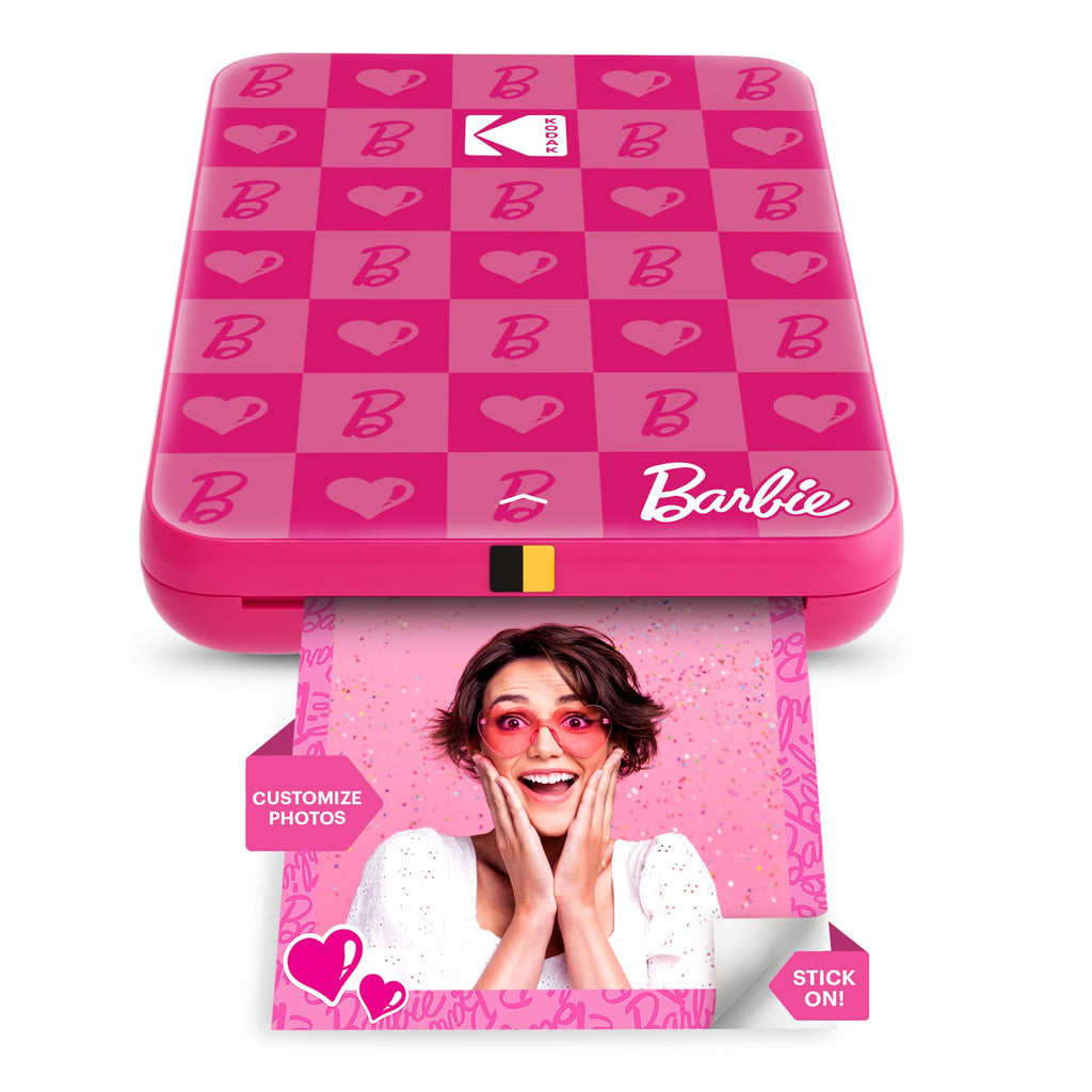 KODAK x Barbie Instant Smartphone Portable Photo Printer, Full Color, Wireless, Zink 2x3” (5.1x7.5 cm) Sticky-Back Photos, Print from iOS & Android Devices with Fun Editing App, Iconic Style