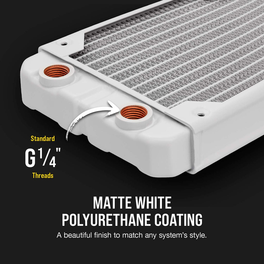Corsair Hydro X Series, XR5 240 mm Water Cooling Radiator (Dual 120 mm Fan Mounts, Easy Installation, Premium Copper Construction, High-Quality Polyurethane Coating, Integrated Fan Screw Guides) Black,CX-9030002-WW