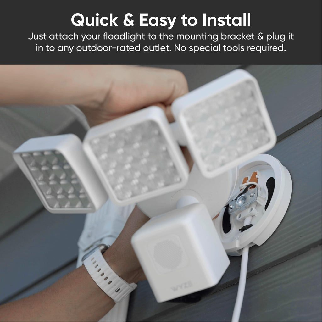 Wyze Floodlight Cam Plug-in Mount for Wyze Floodlight Cameras v1/v2/Pro, Electrical Box with 20ft Weather-Resistant Outdoor Power Cable, Easy Installation (White)