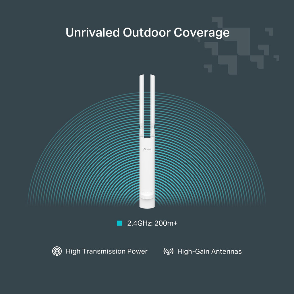 TP-Link AC1200 Wireless Access Point (Festa F52-Outdoor), Dual-Band, Mesh Support, MU-MIMO, IP65 Weatherproof, PoE Powered, Self-Organizing Network, Free Cloud Management (Not Omada Compatible).