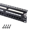 Cable Matters Rackmount or Wall Mount 1U 24-Port Cat 6 Network Patch Panel with Support Bar
