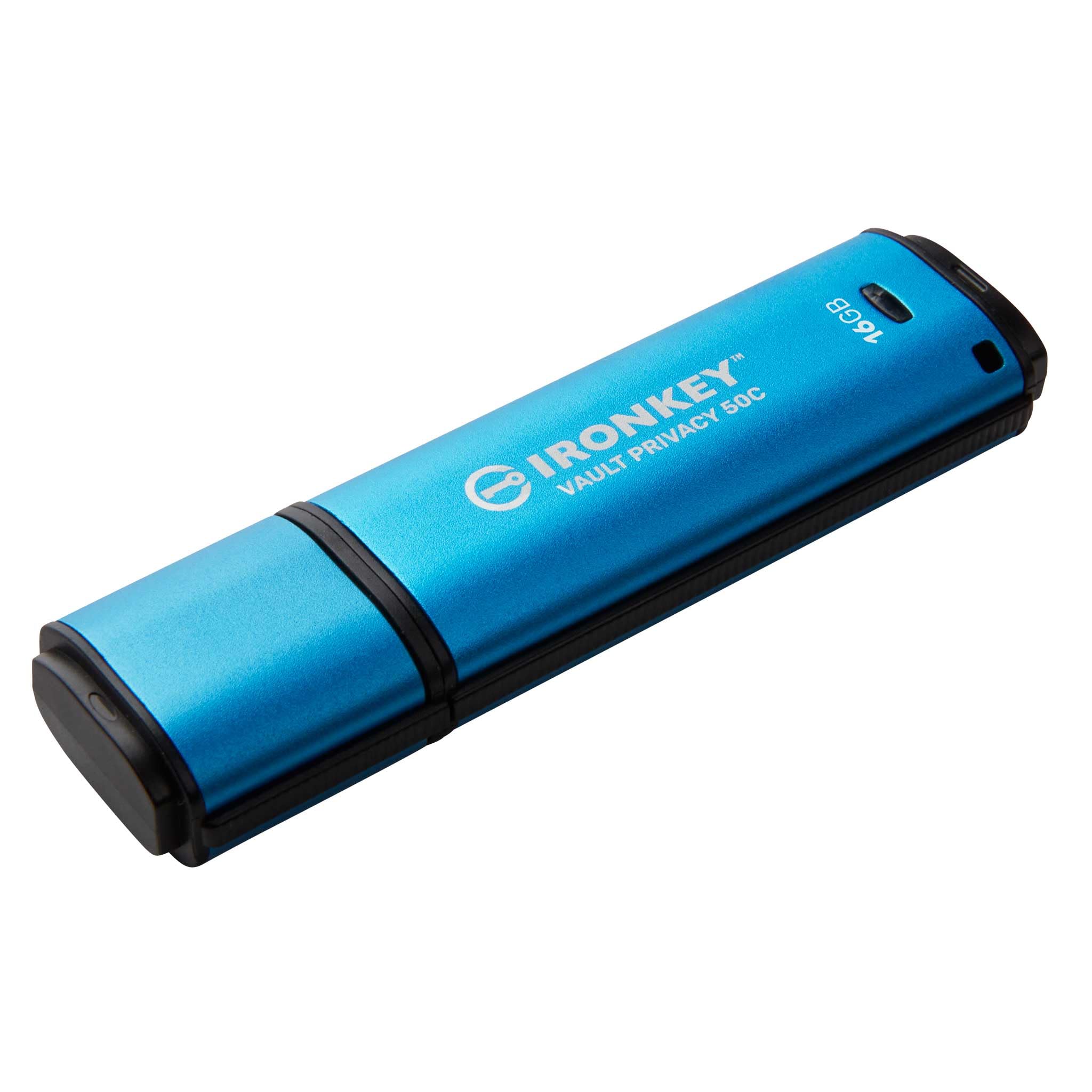 Kingston IronKey Vault Privacy 50 FIPS 197 Certified & XTS-AES 256-bit Encrypted USB TypeC Drive for Data Protection - IKVP50C/16GB