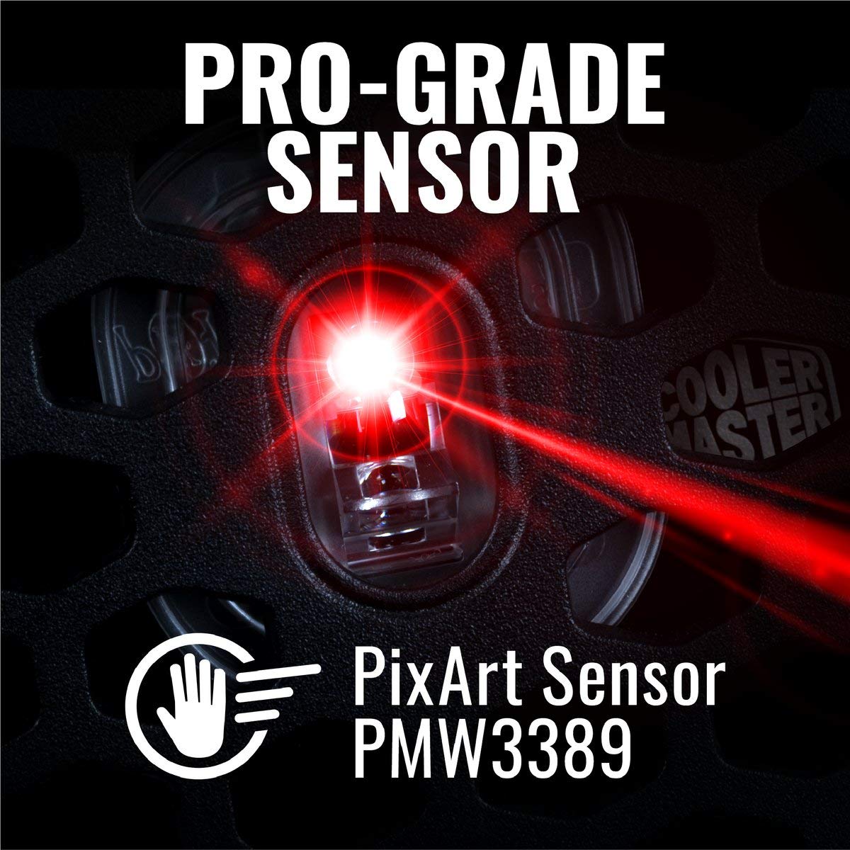 Cooler Master MM710 Glossy Black Gaming Mouse with Lightweight Honeycomb Shell, Ultraweave Cable, 16000 DPI Optical Sensor