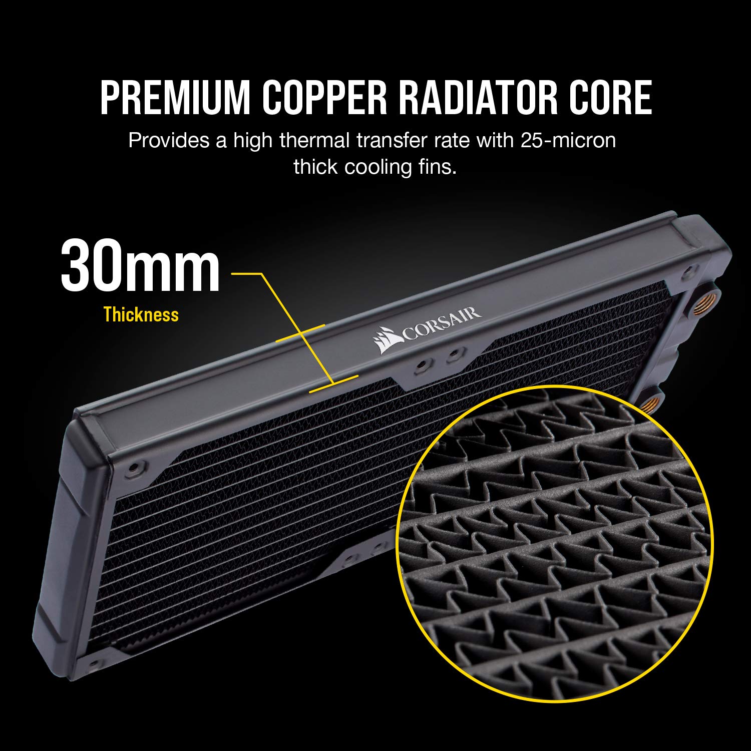 Corsair Hydro X Series, XR5 280 mm Water Cooling Radiator (Dual 140 mm Fan Mounts, Easy Installation, Premium Copper Construction, Polyurethane Coating, Integrated Fan Screw Guides) Black