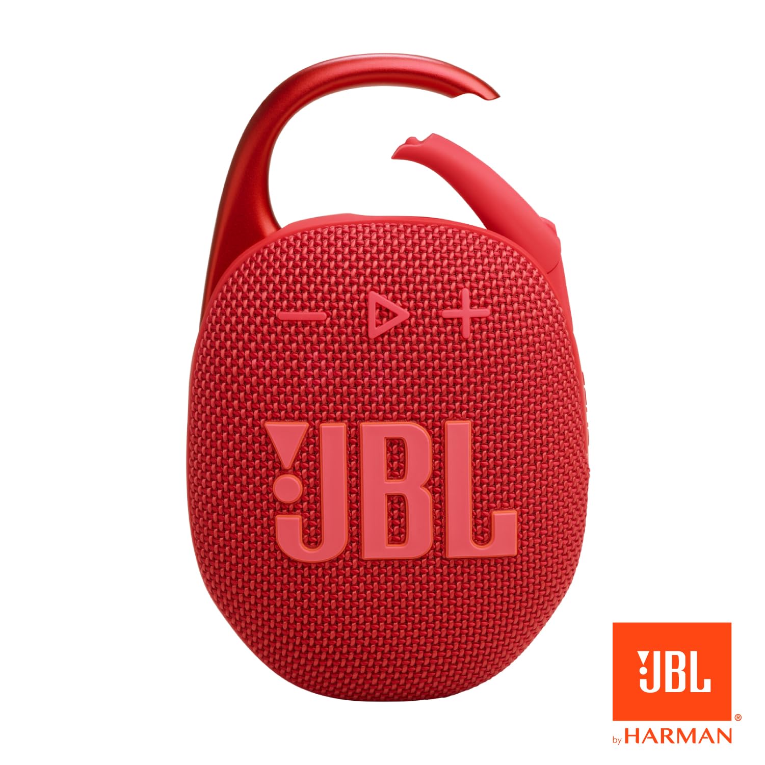 JBL Clip 5 - Ultra-Portable, Waterproof & Dustproof Bluetooth Speaker, Big Pro Sound with punchy bass, Integrated carabiner, Up to 12 Hours of Play, Made in part with recycled materials (Red)
