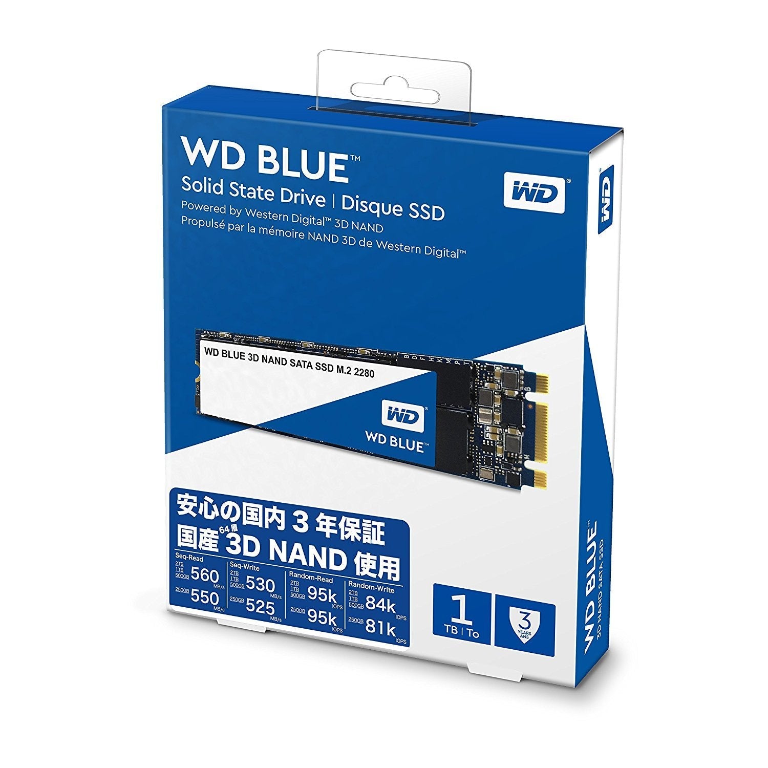 WD Blue 3D NAND Internal SSD M.2 SATA - 1 TB, Blue - High Performance