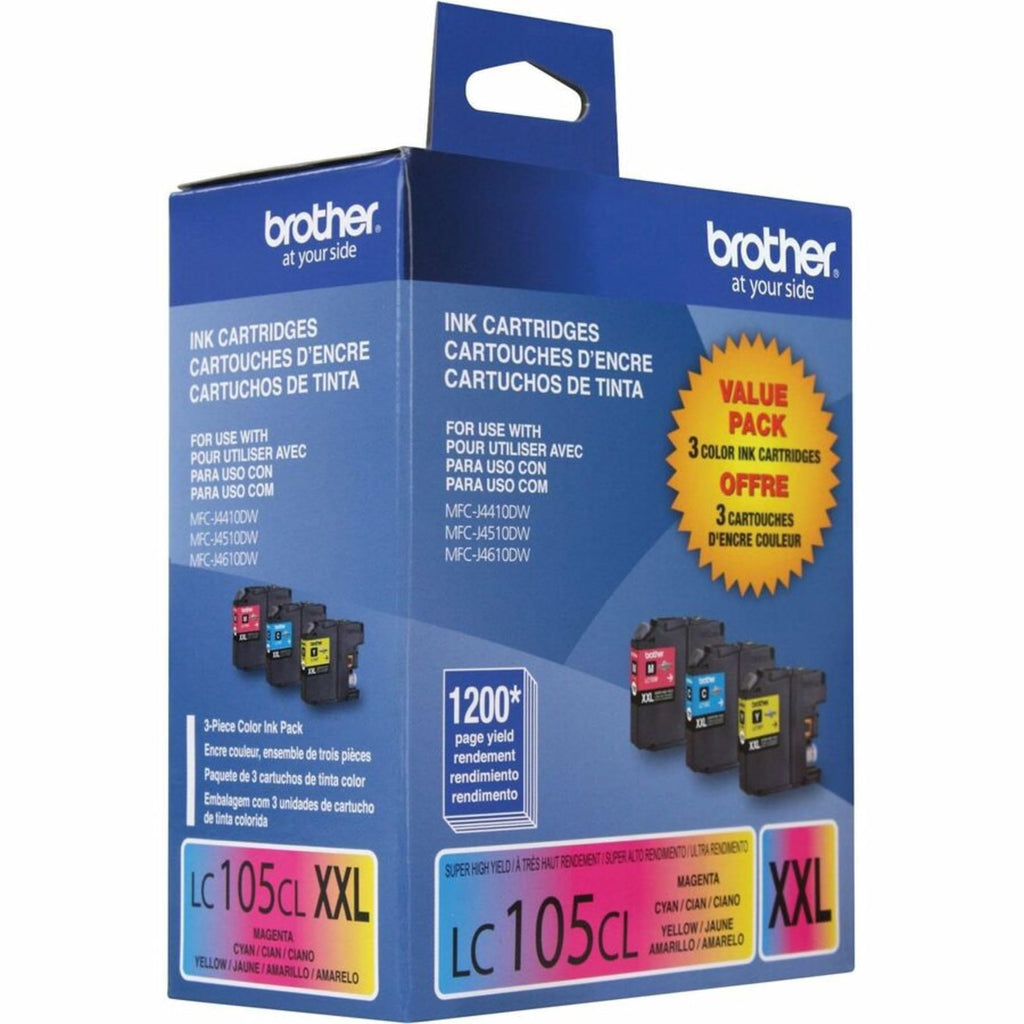 Brother Genuine LC1053PKS Super High Yield XXL Ink Cartridges,Cyan, magenta, yellow