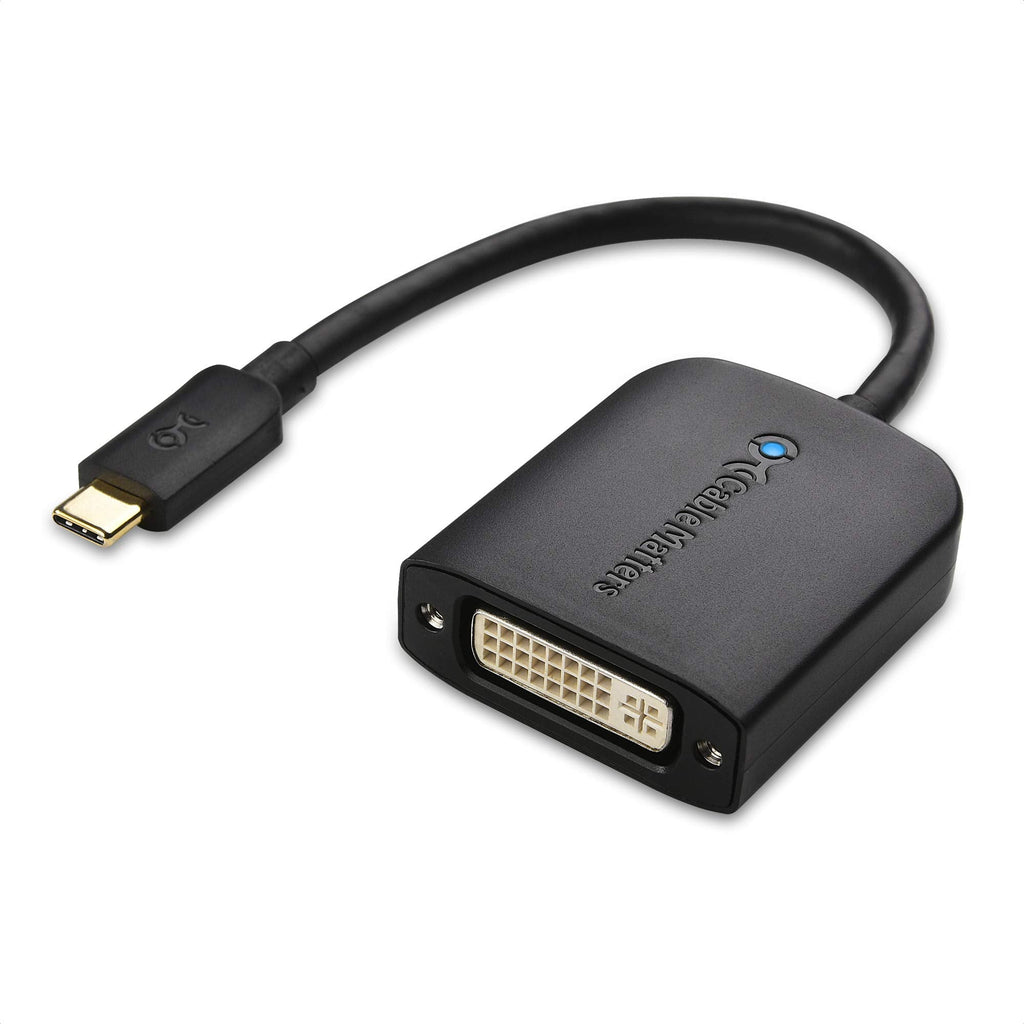 Cable Matters USB C to DVI Adapter (USB-C to DVI Adapter) in Black - Thunderbolt 3 Port Compatible with MacBook Pro, Dell XPS 13, 15, HP Spectre x360, Surface Pro, Yoga 910 and More