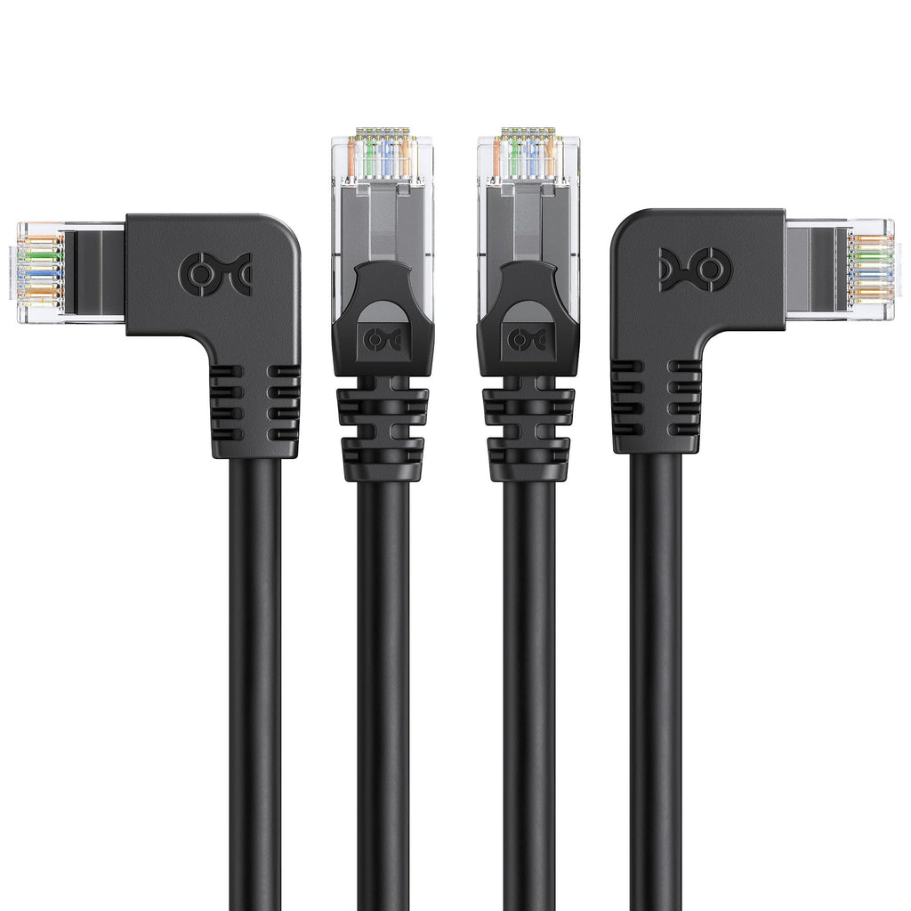Cable Matters Combo-Pack 90 Degree Cat 6, Cat6 Right Angle Ethernet Cable 3 ft (Left Angle + Right Angle Cat6 Cable)