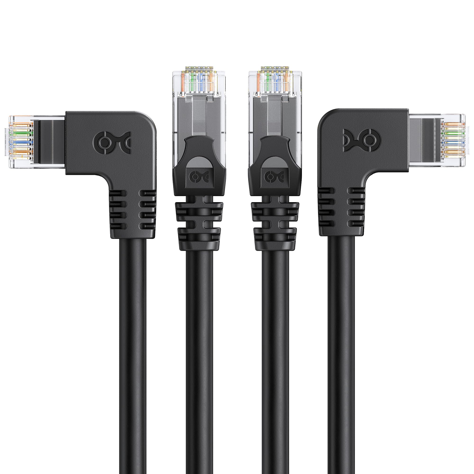 Cable Matters Combo-Pack 90 Degree Cat 6, Cat6 Right Angle Ethernet Cable 3 ft (Left Angle + Right Angle Cat6 Cable)