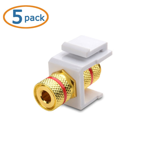 Cable Matters (5-Pack) Banana Jack Binding Post Keystone Jack Inserts in White